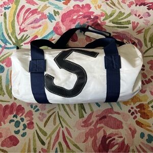 White and Navy “Sail Cloth” Duffel Bag
